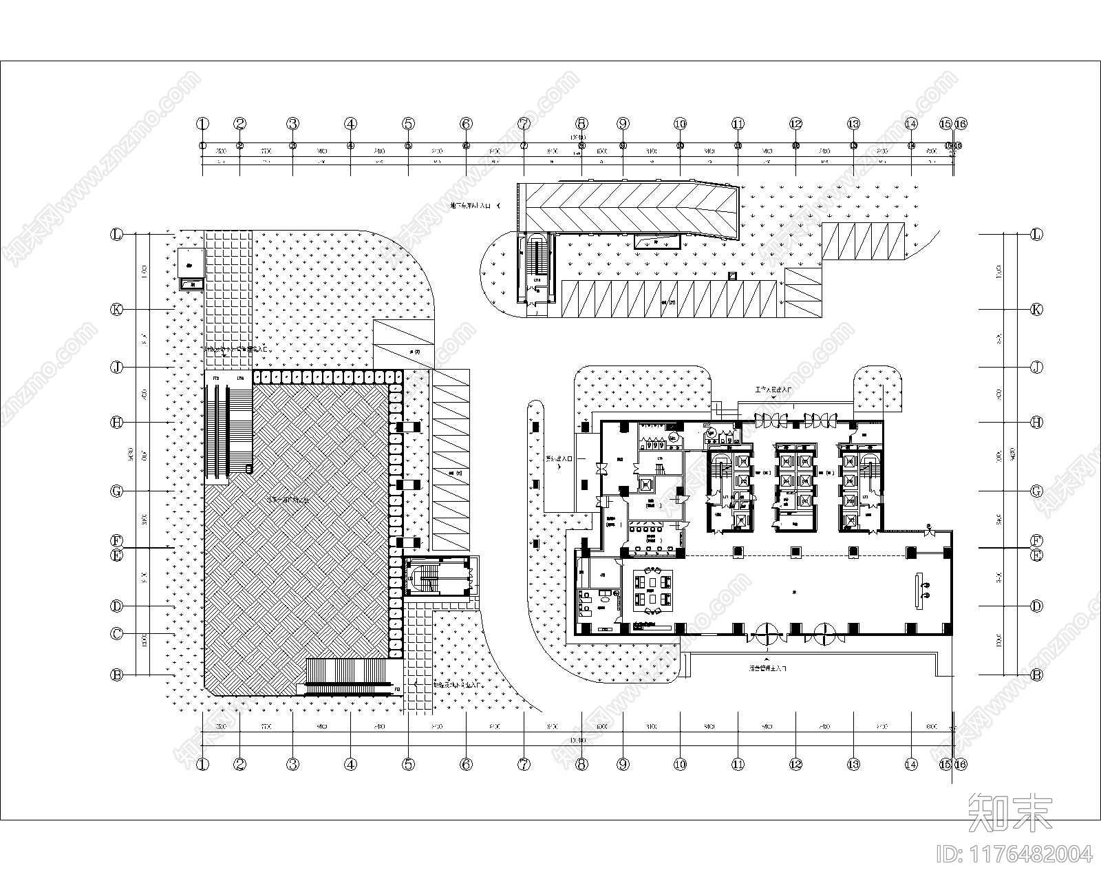 现代整体办公空间cad施工图下载【ID:1176482004】