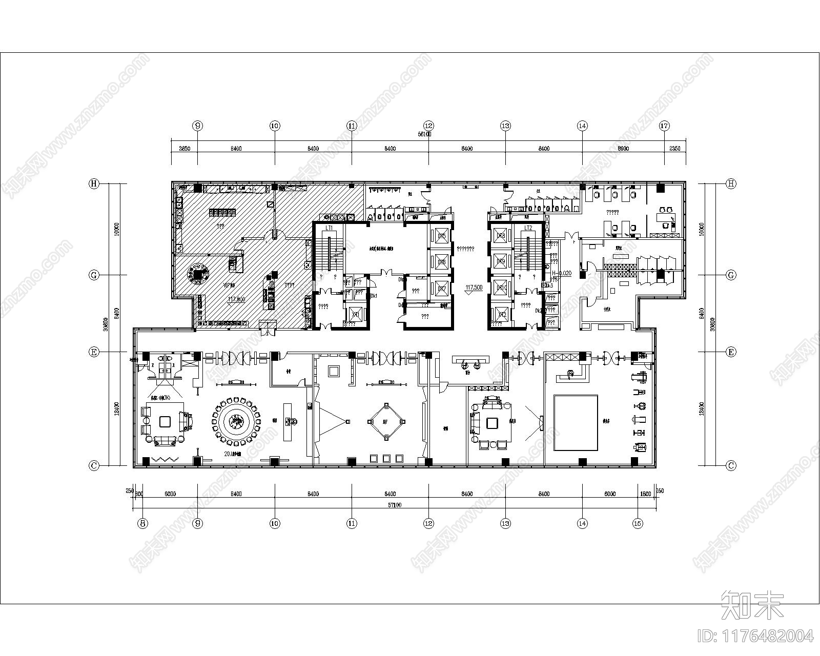 现代整体办公空间cad施工图下载【ID:1176482004】