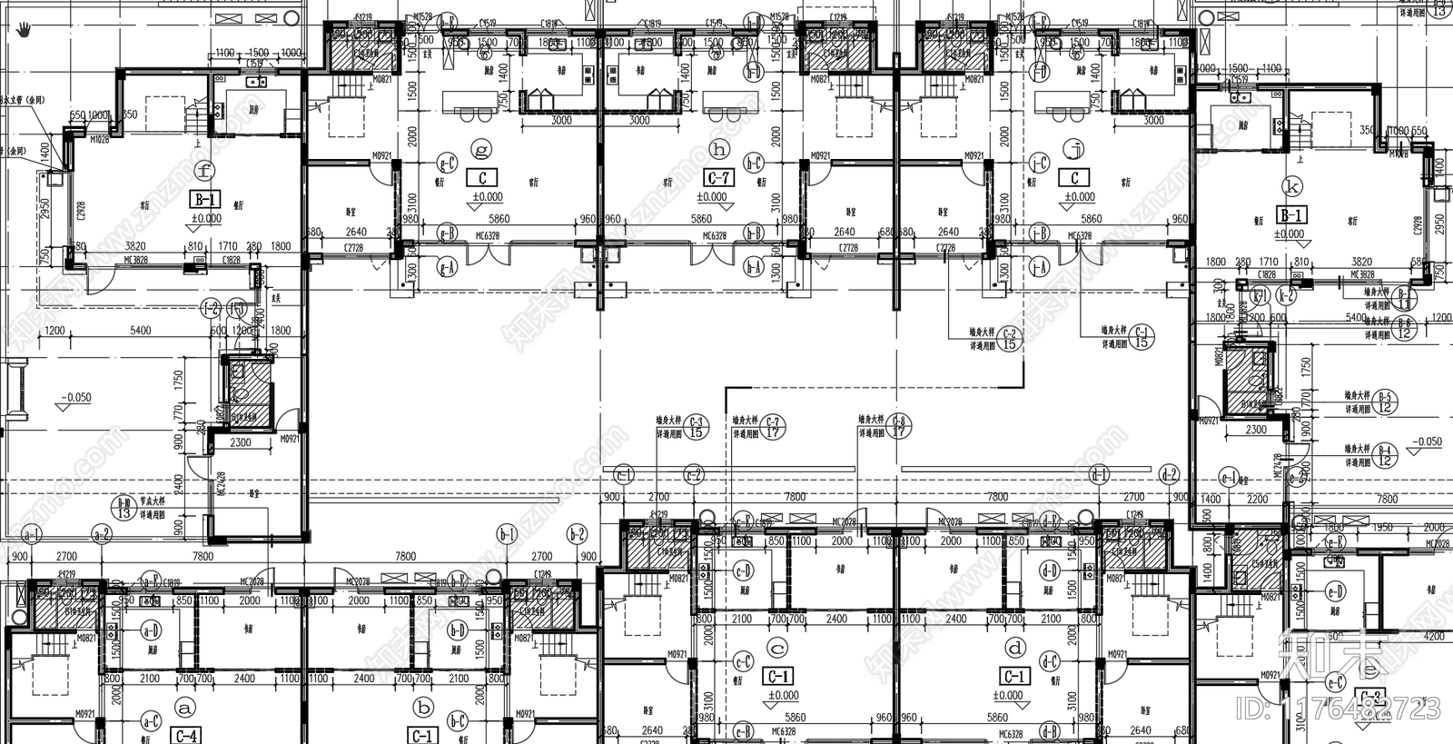 新中式别墅建筑cad施工图下载【ID:1176482723】