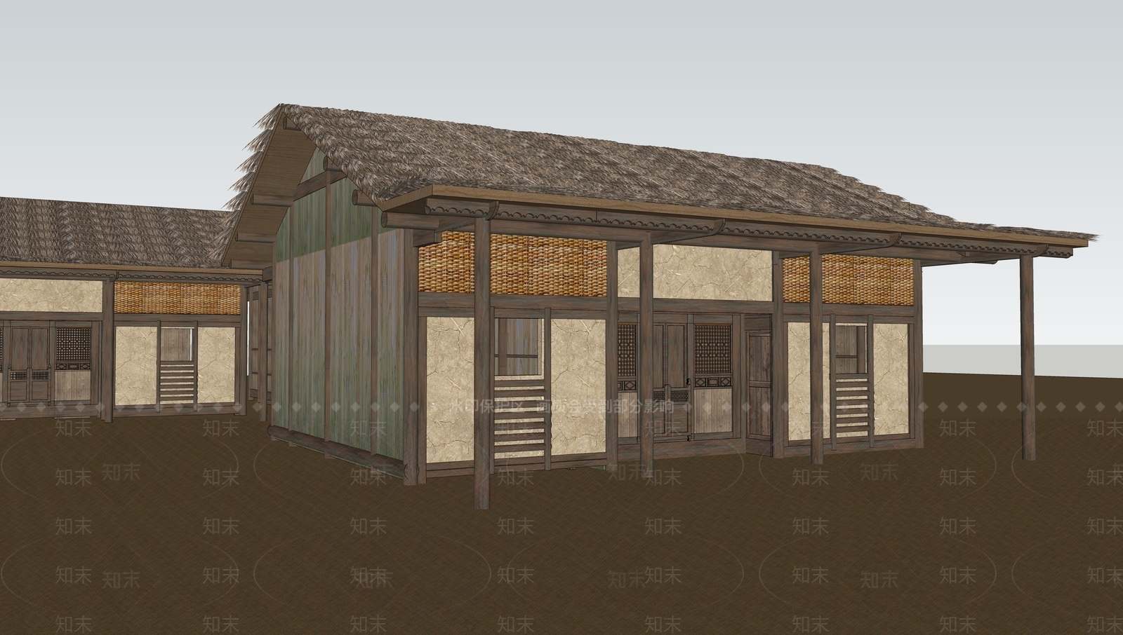 中式古建筑SU模型下载【ID:1176483293】