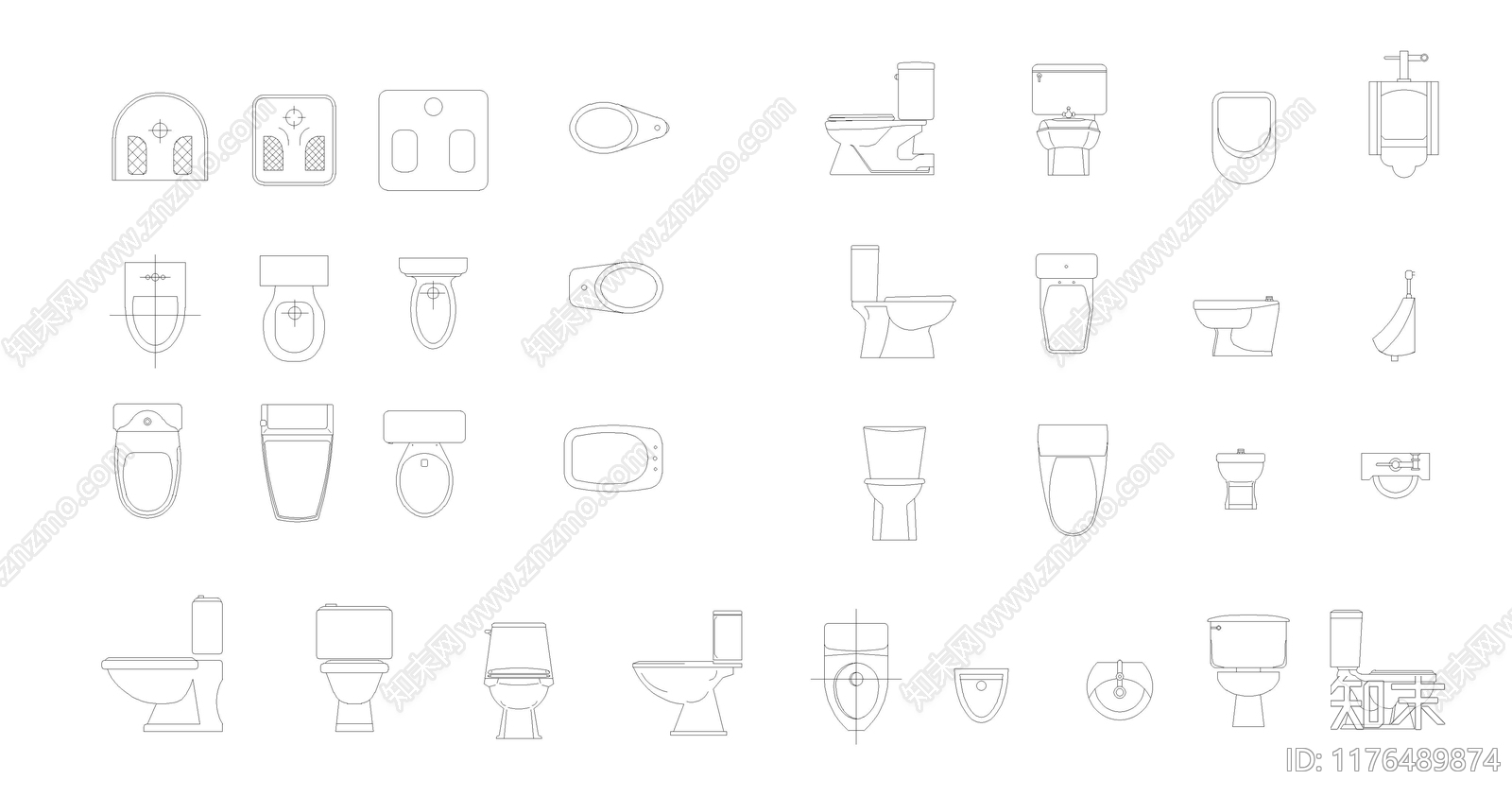 现代卫浴设施施工图下载【ID:1176489874】