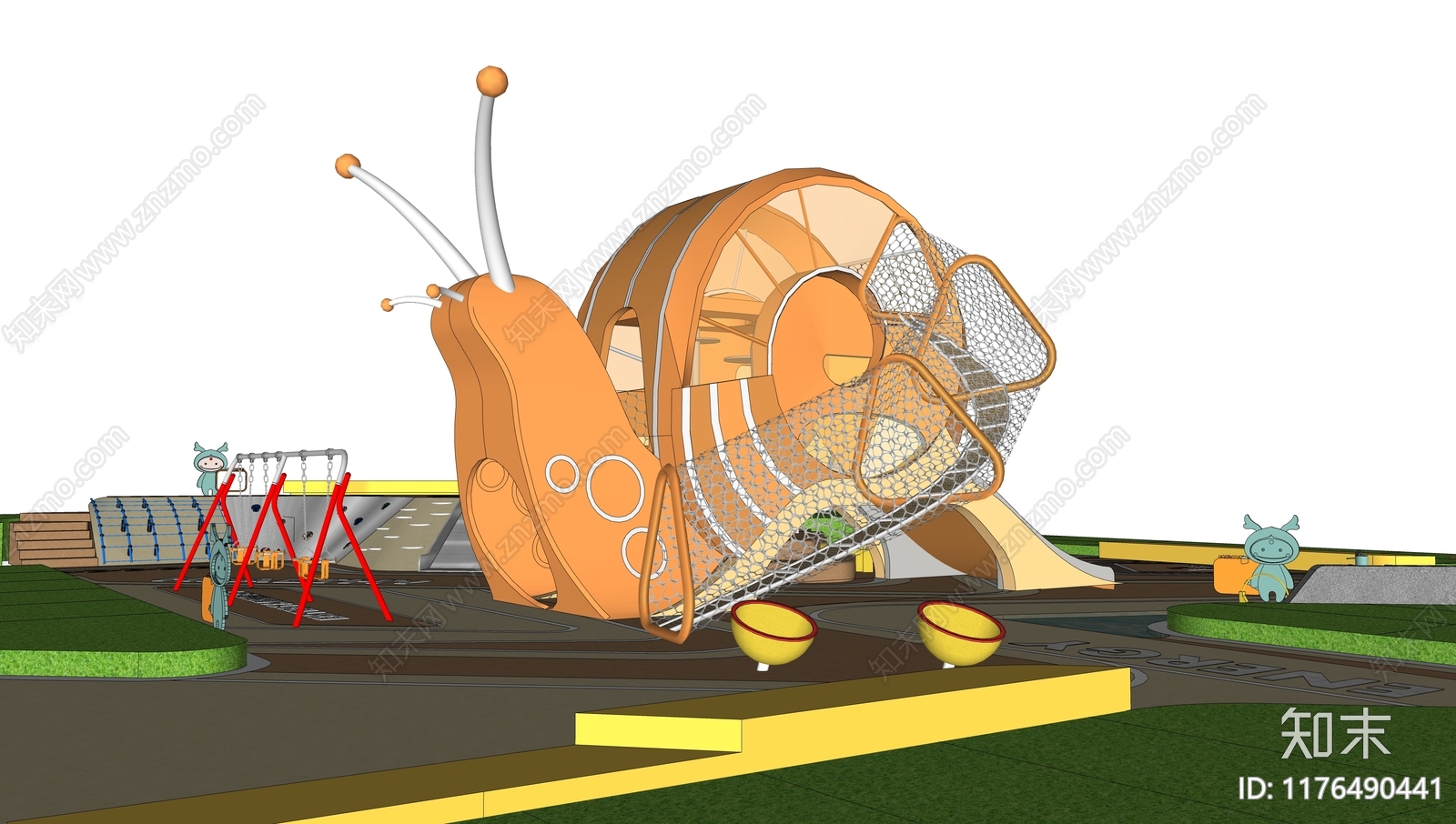 现代儿童游乐区SU模型下载【ID:1176490441】