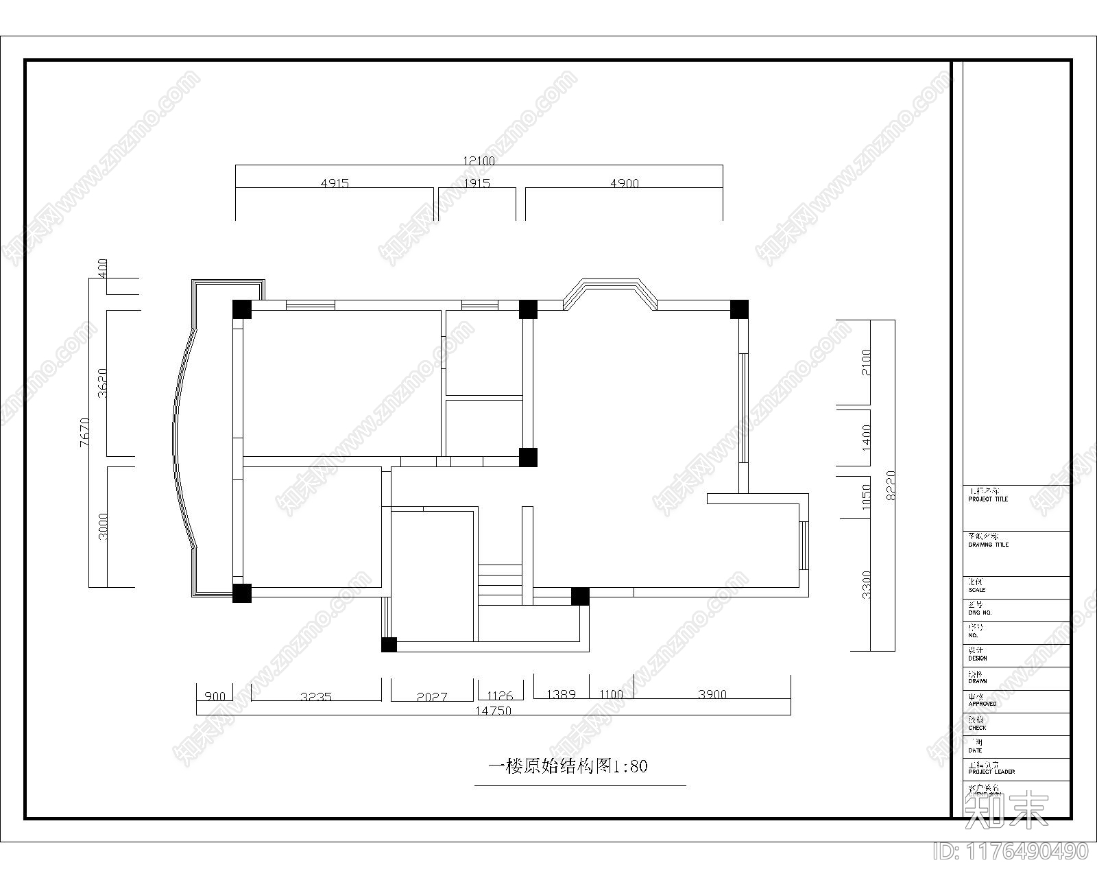 平层cad施工图下载【ID:1176490490】