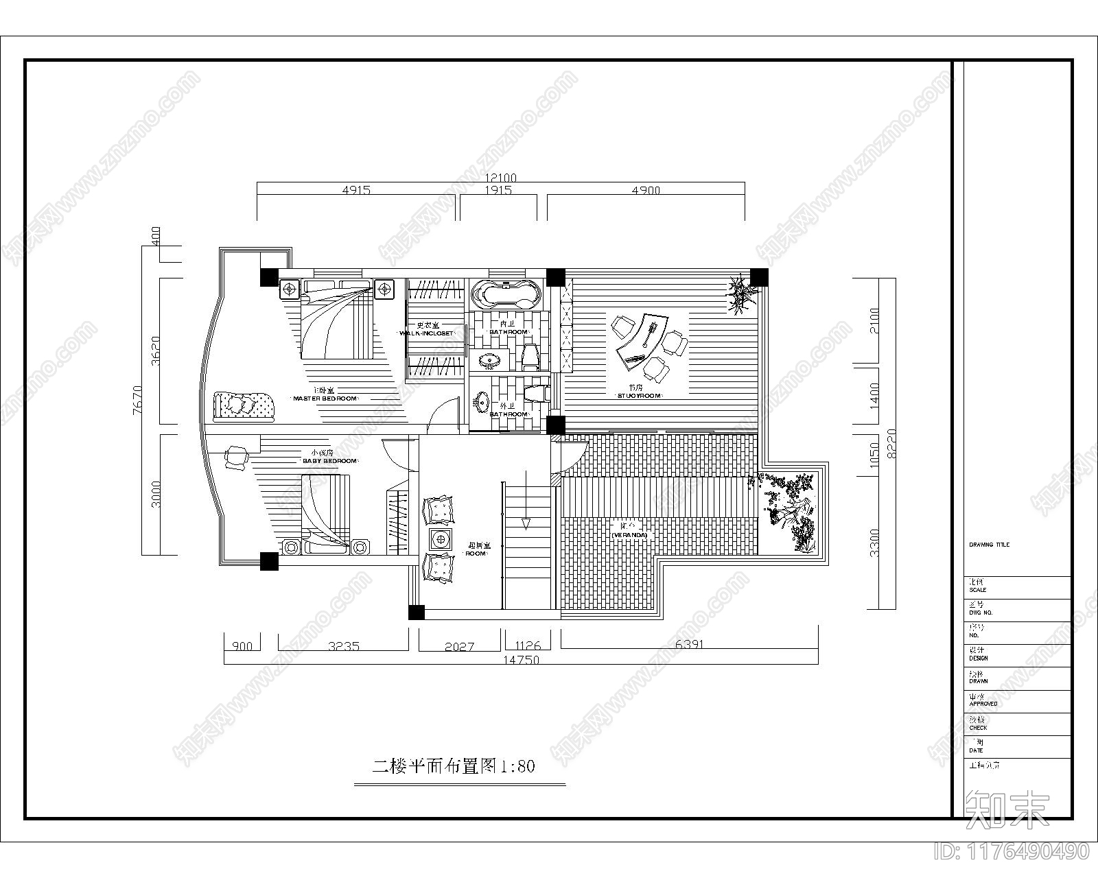 平层cad施工图下载【ID:1176490490】