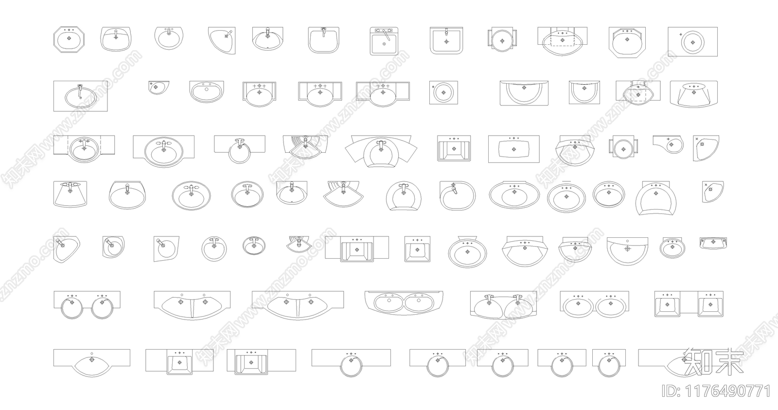 现代卫浴设施施工图下载【ID:1176490771】