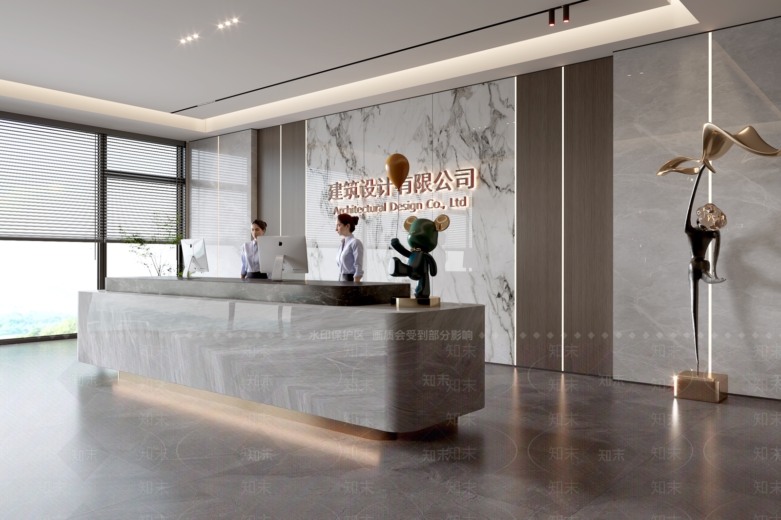 现代轻奢前台3D模型下载【ID:1176494509】