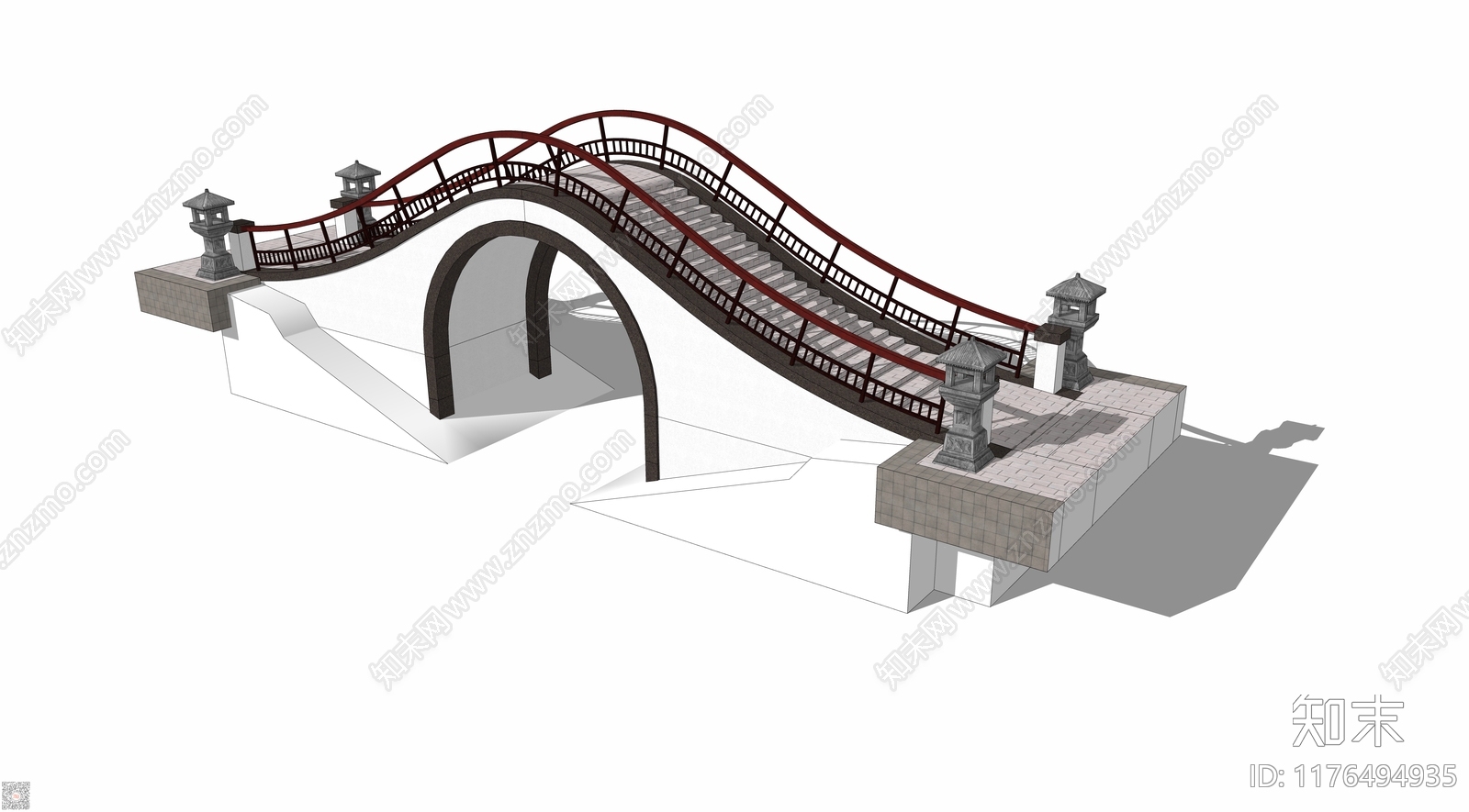 新中式大桥SU模型下载【ID:1176494935】