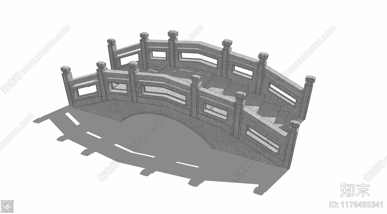 中式大桥SU模型下载【ID:1176495341】