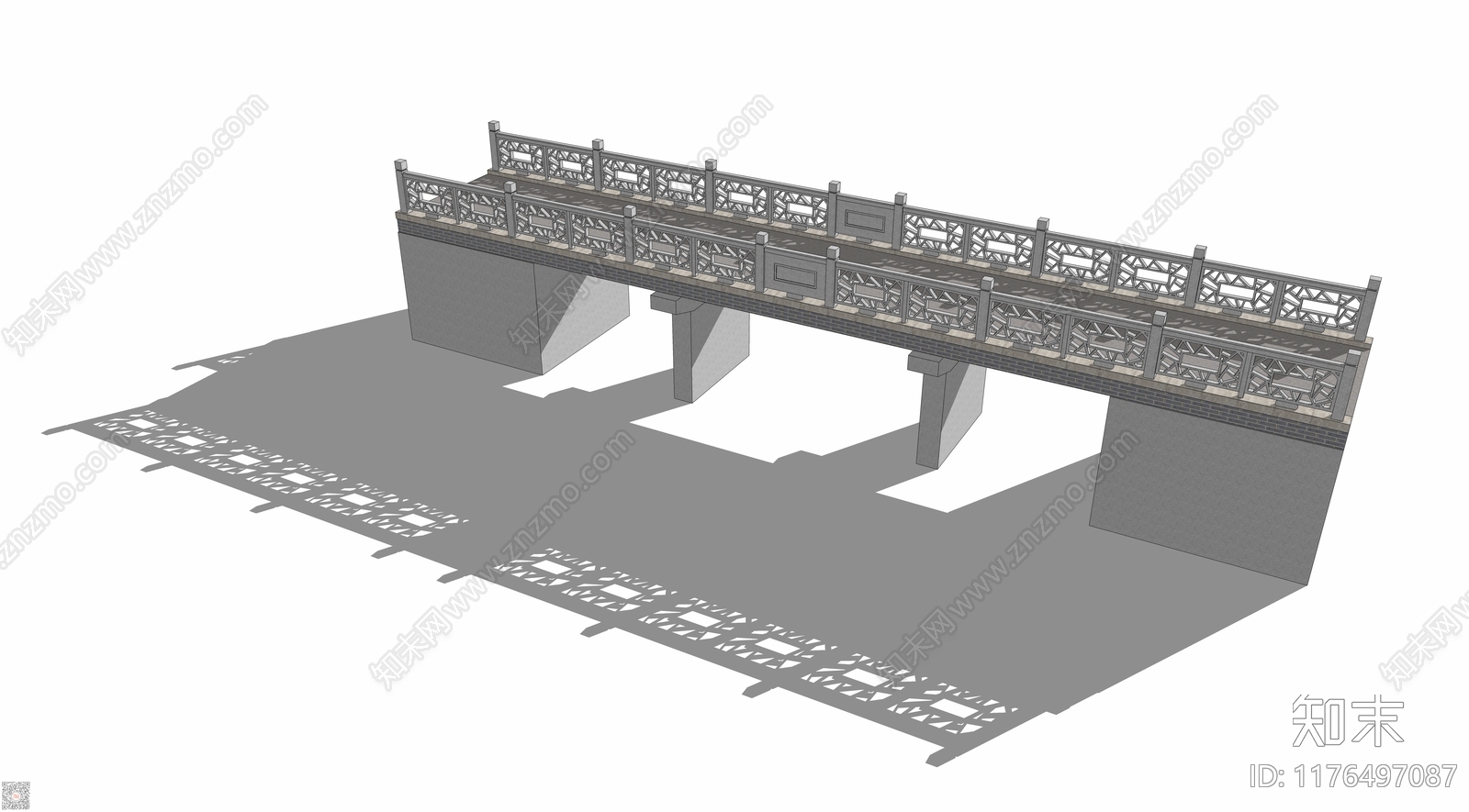中式大桥SU模型下载【ID:1176497087】
