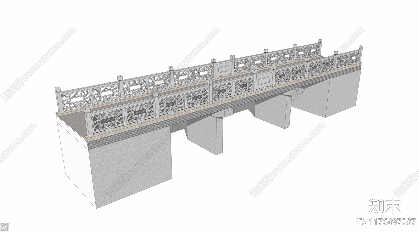 中式大桥SU模型下载【ID:1176497087】