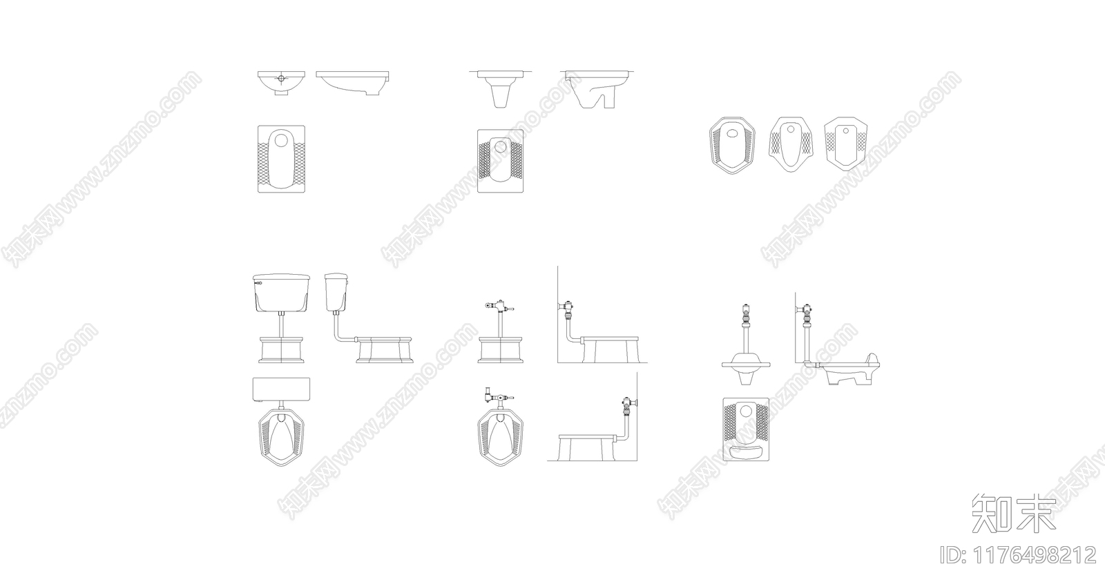 现代卫浴设施施工图下载【ID:1176498212】