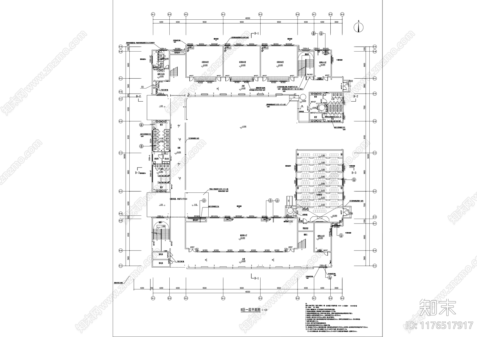 新中式学校建筑施工图下载【ID:1176517917】