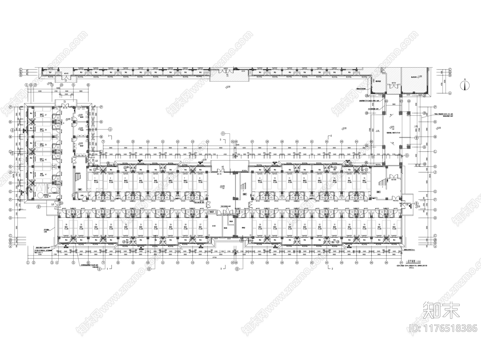 新中式学校建筑cad施工图下载【ID:1176518386】