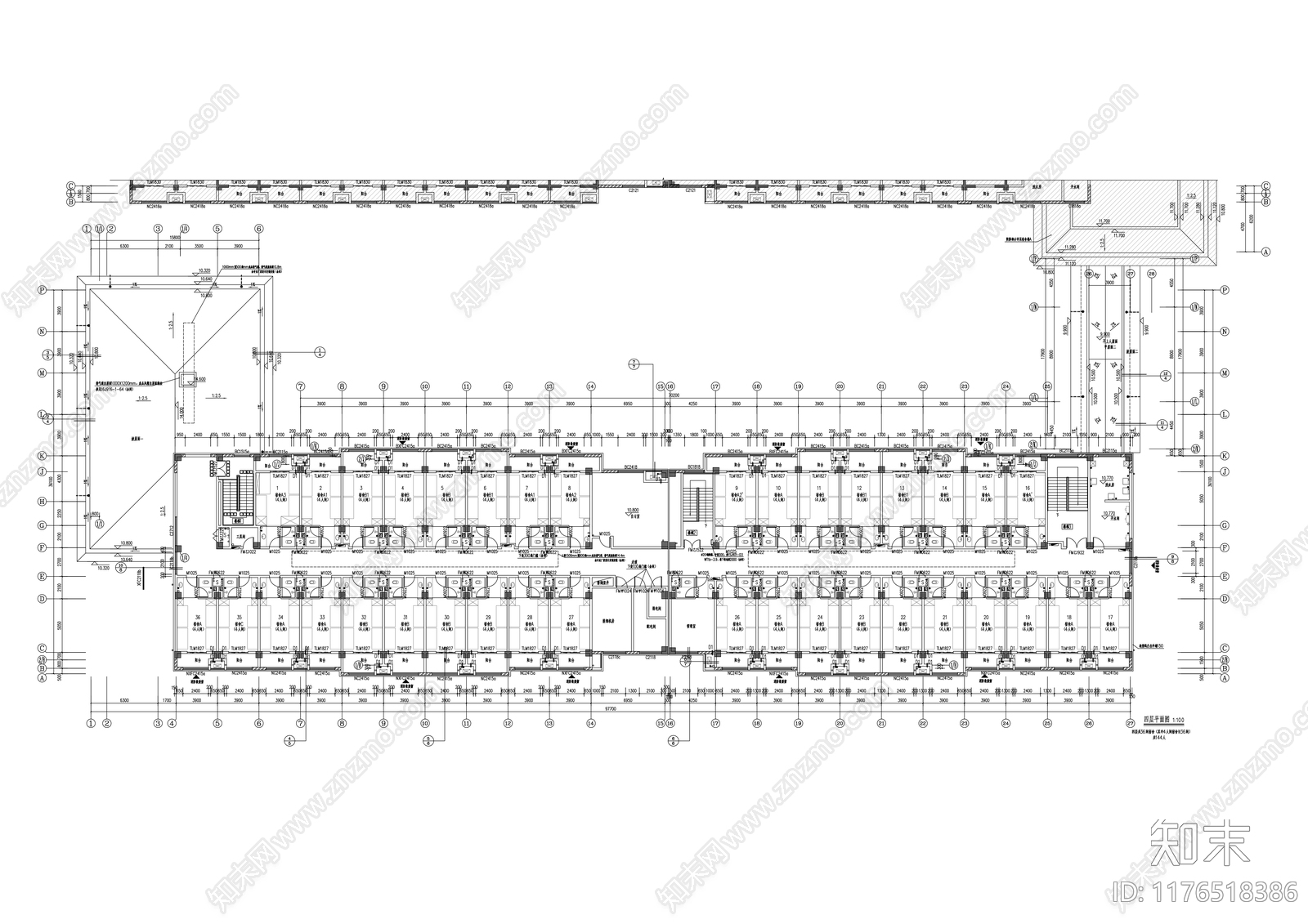 新中式学校建筑cad施工图下载【ID:1176518386】