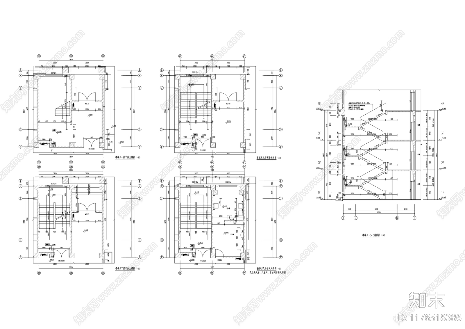 新中式学校建筑cad施工图下载【ID:1176518386】