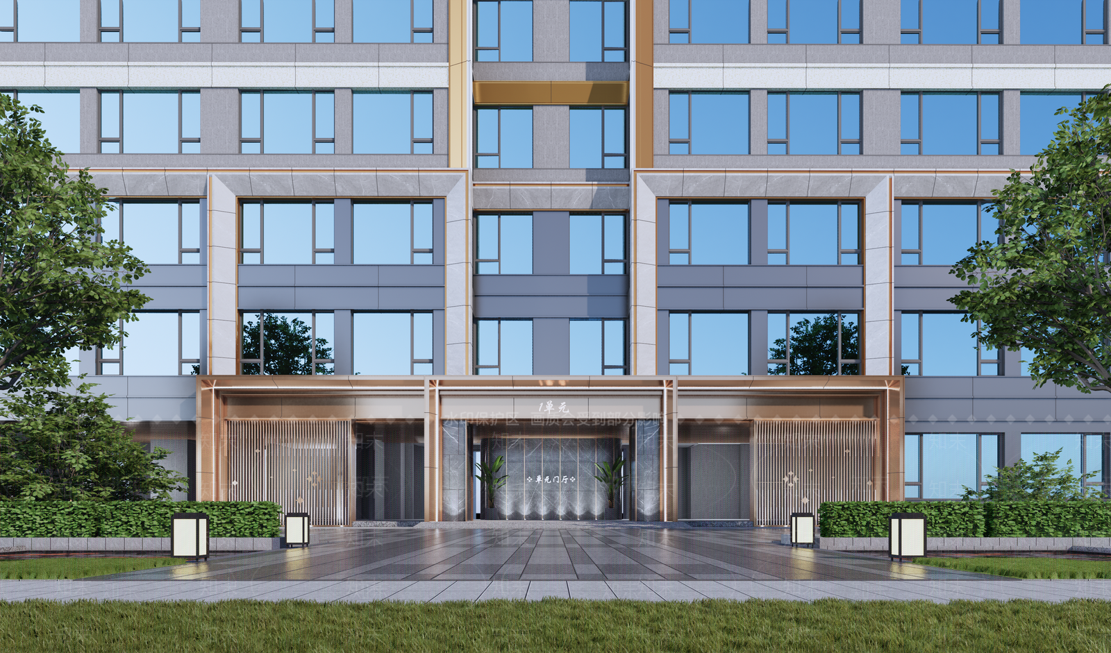 现代小区建筑SU模型下载【ID:1176523502】