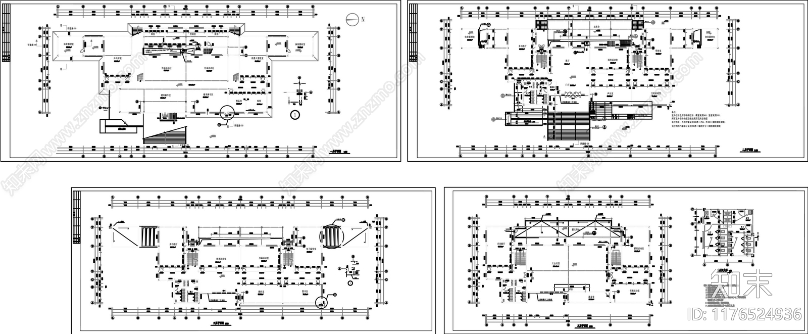 现代学校建筑cad施工图下载【ID:1176524936】