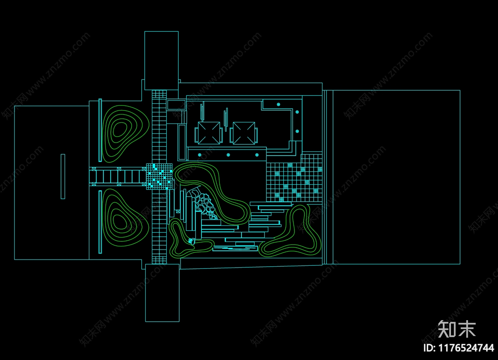 现代屋顶花园cad施工图下载【ID:1176524744】