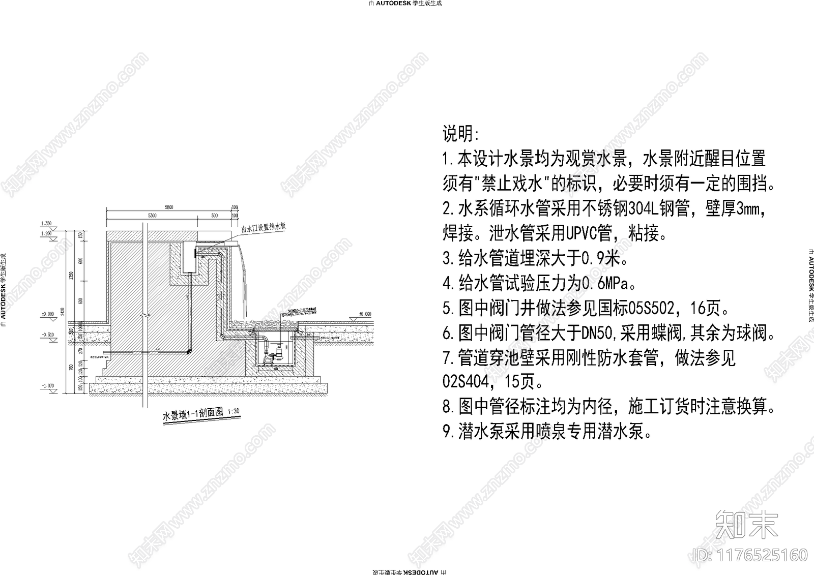 给排水图cad施工图下载【ID:1176525160】