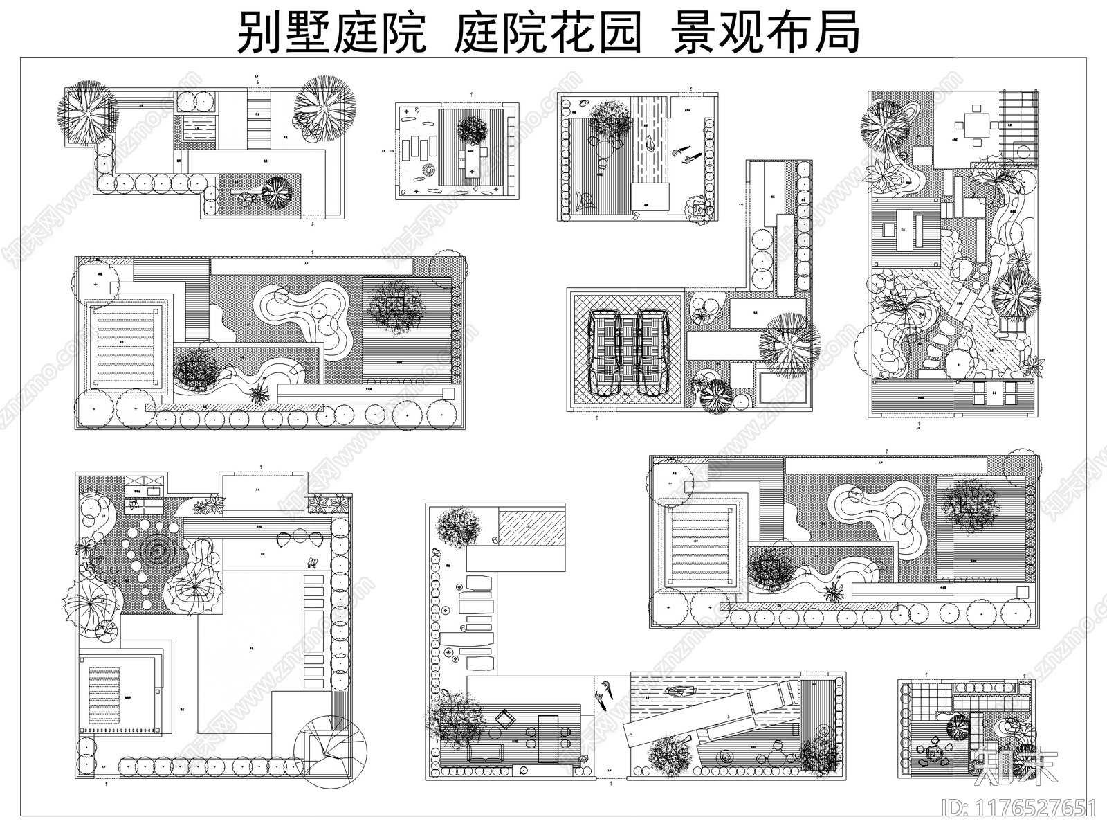 现代庭院施工图下载【ID:1176527651】