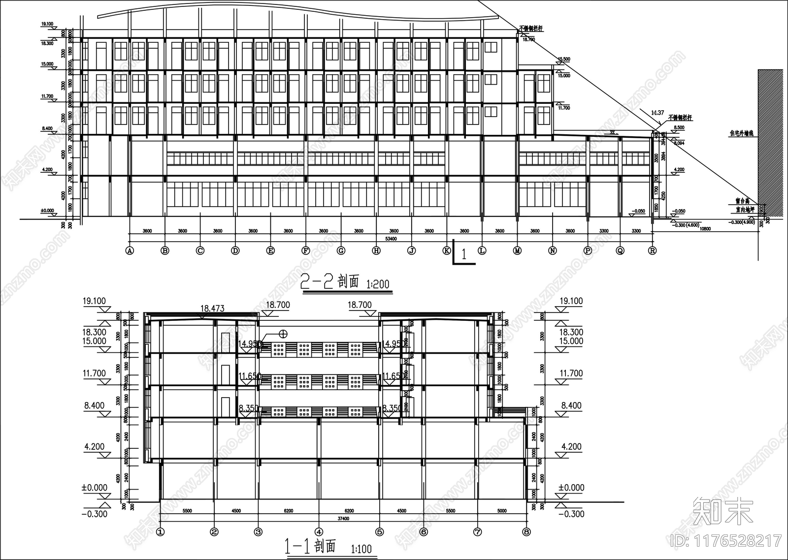 现代学校建筑cad施工图下载【ID:1176528217】