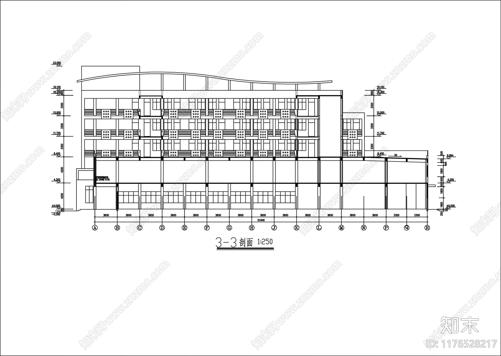 现代学校建筑cad施工图下载【ID:1176528217】