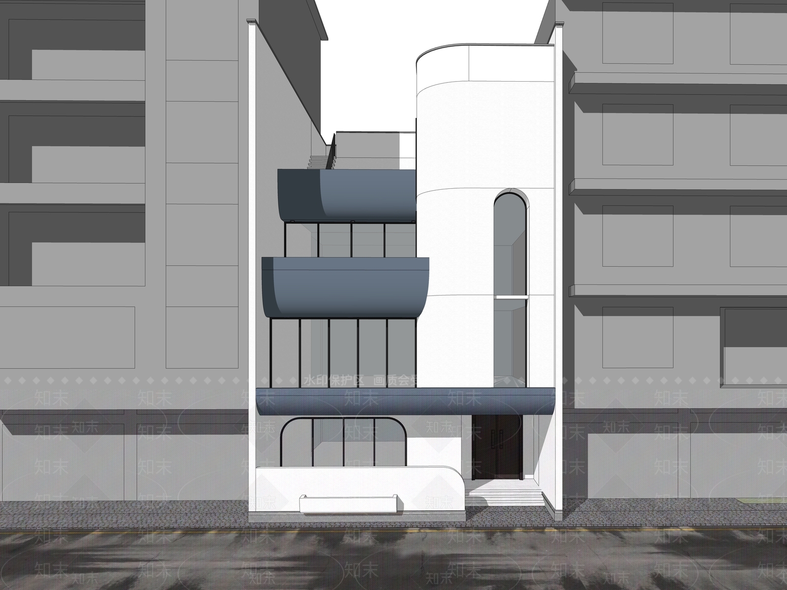 现代乡村民房SU模型下载【ID:1176528757】