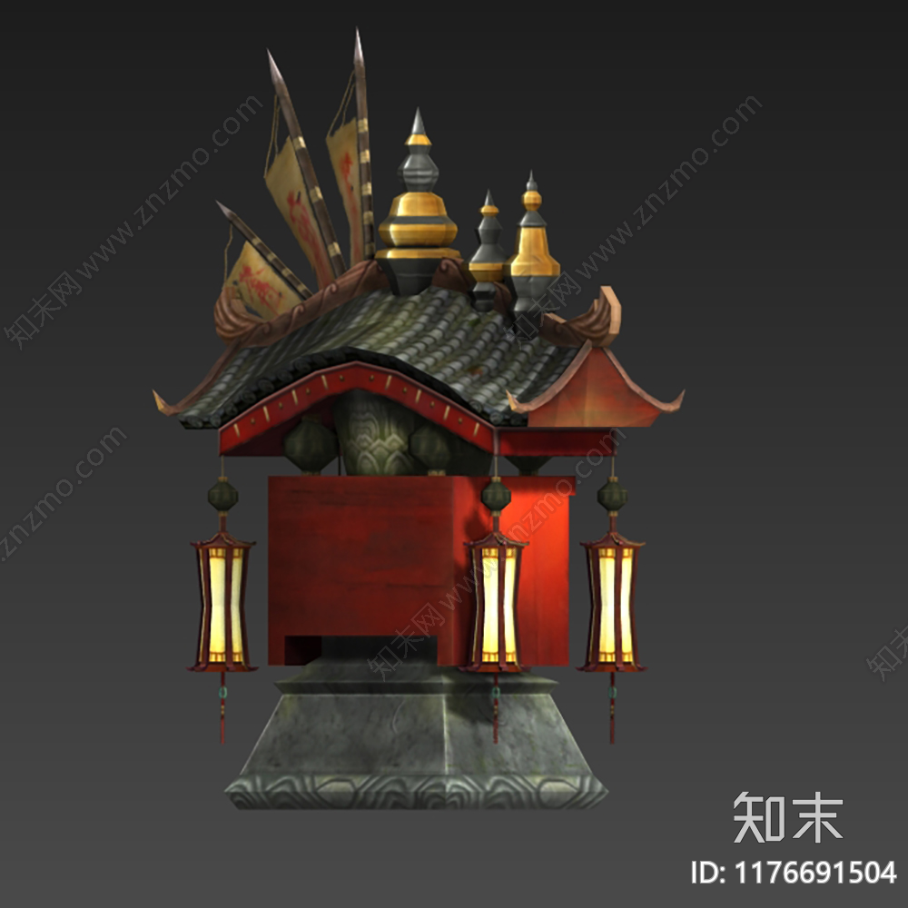 新中式复古佛龛3D模型下载【ID:1176691504】