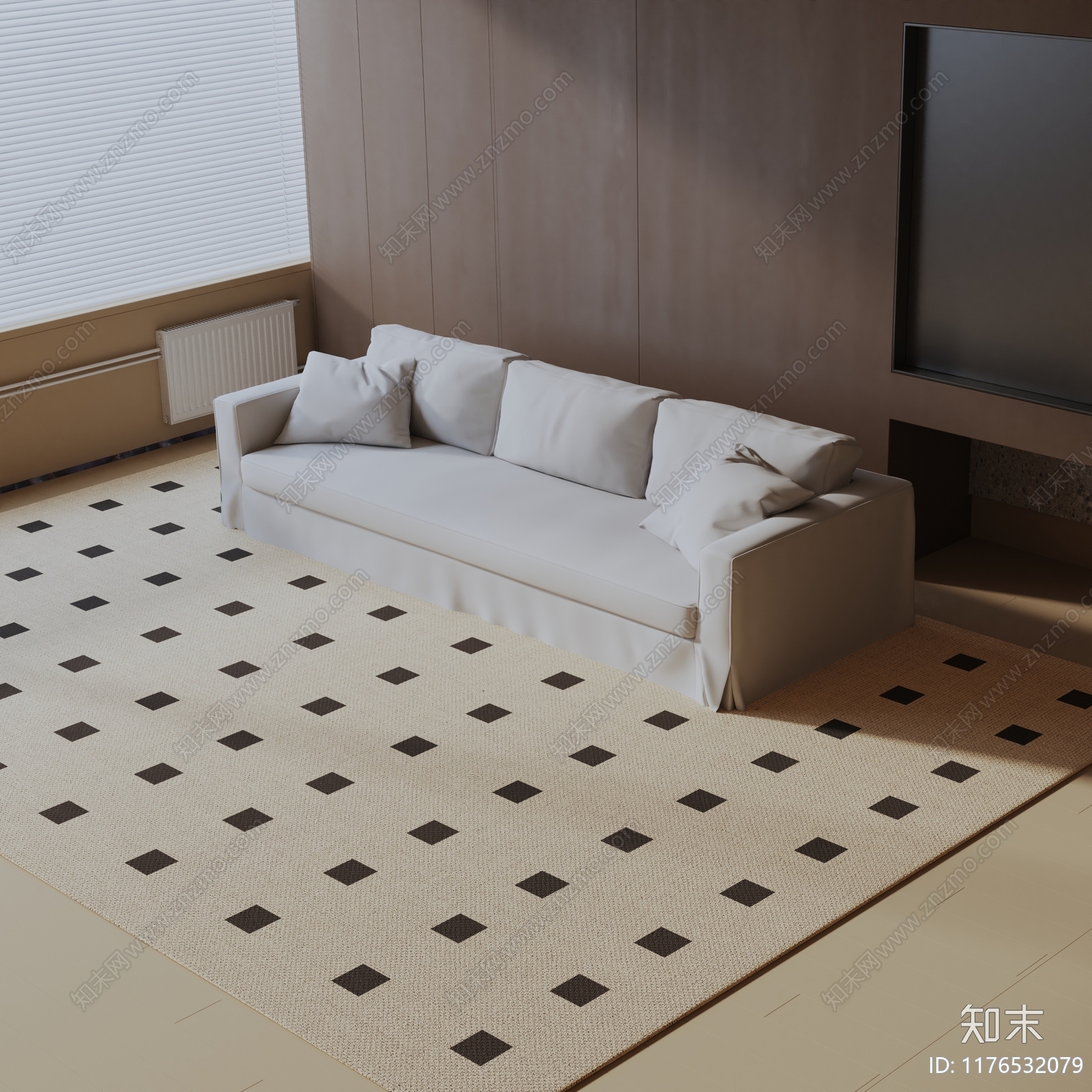 现代三人沙发3D模型下载【ID:1176532079】