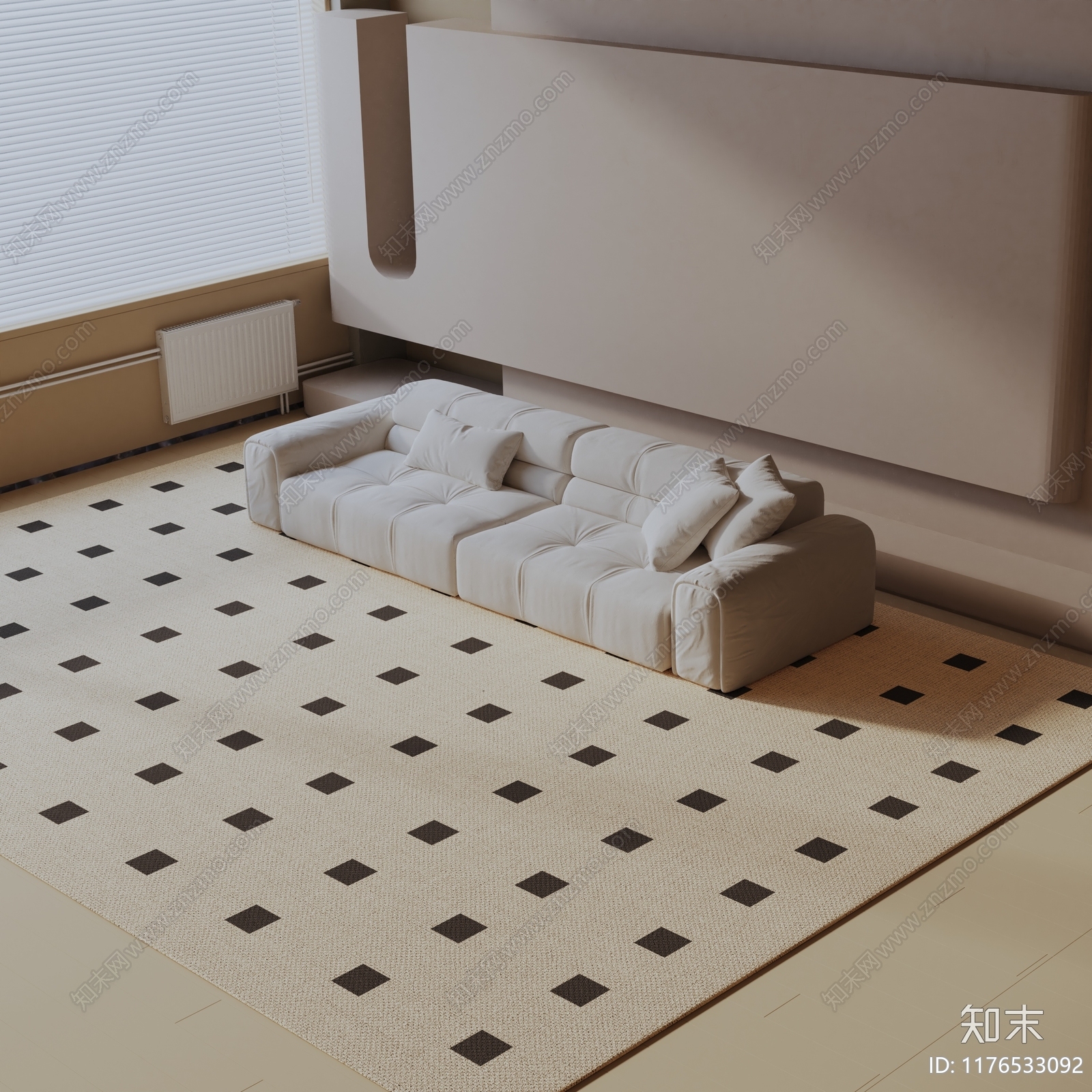 现代三人沙发3D模型下载【ID:1176533092】