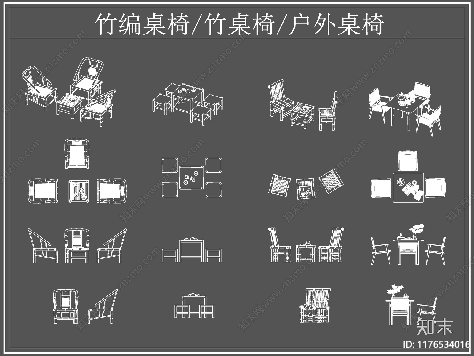 中式桌椅cad施工图下载【ID:1176534016】