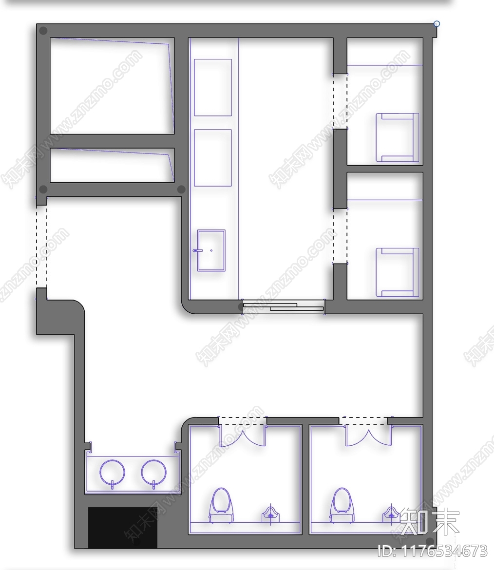 现代母婴室施工图下载【ID:1176534673】