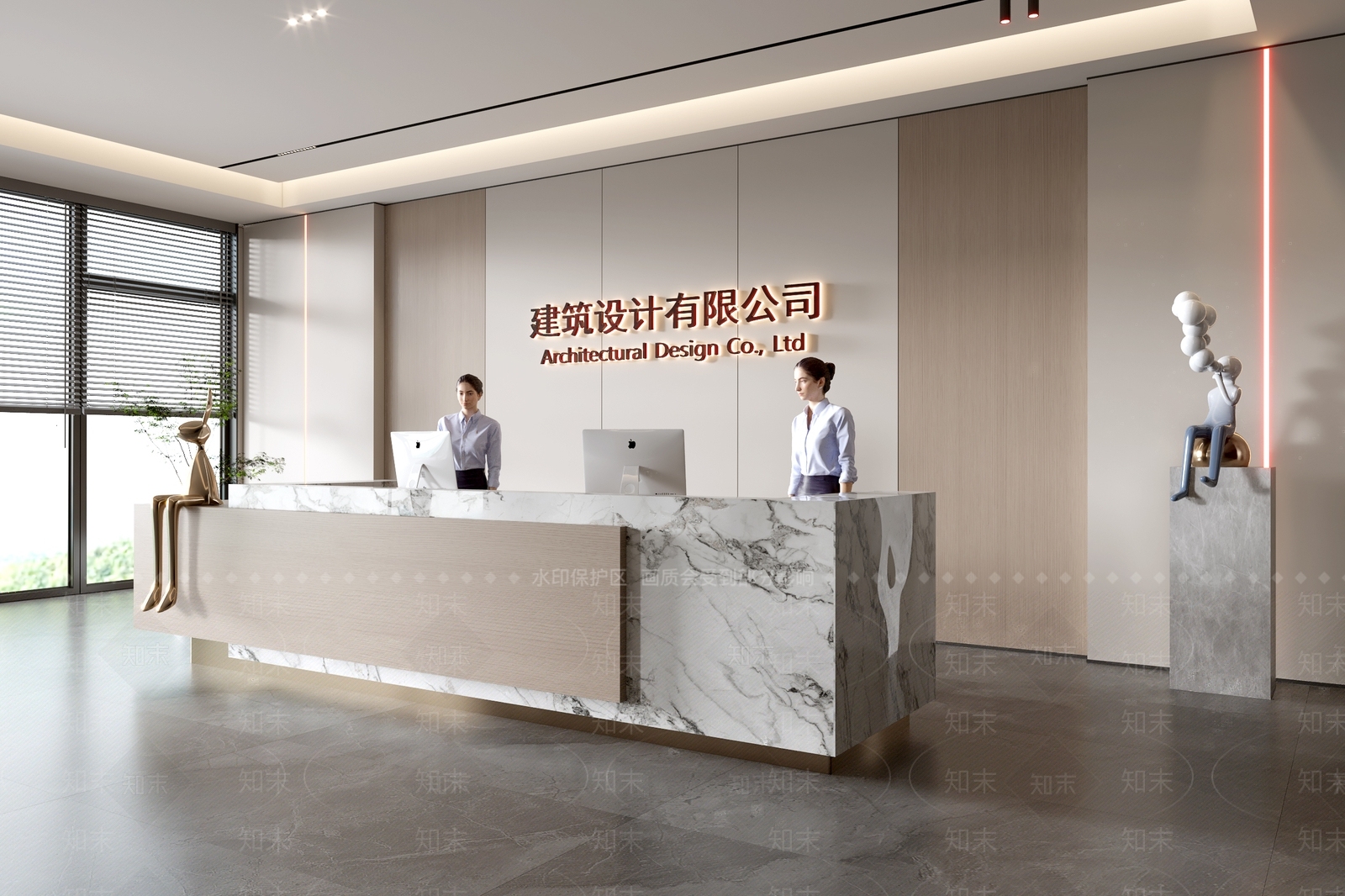 现代轻奢前台3D模型下载【ID:1176534929】