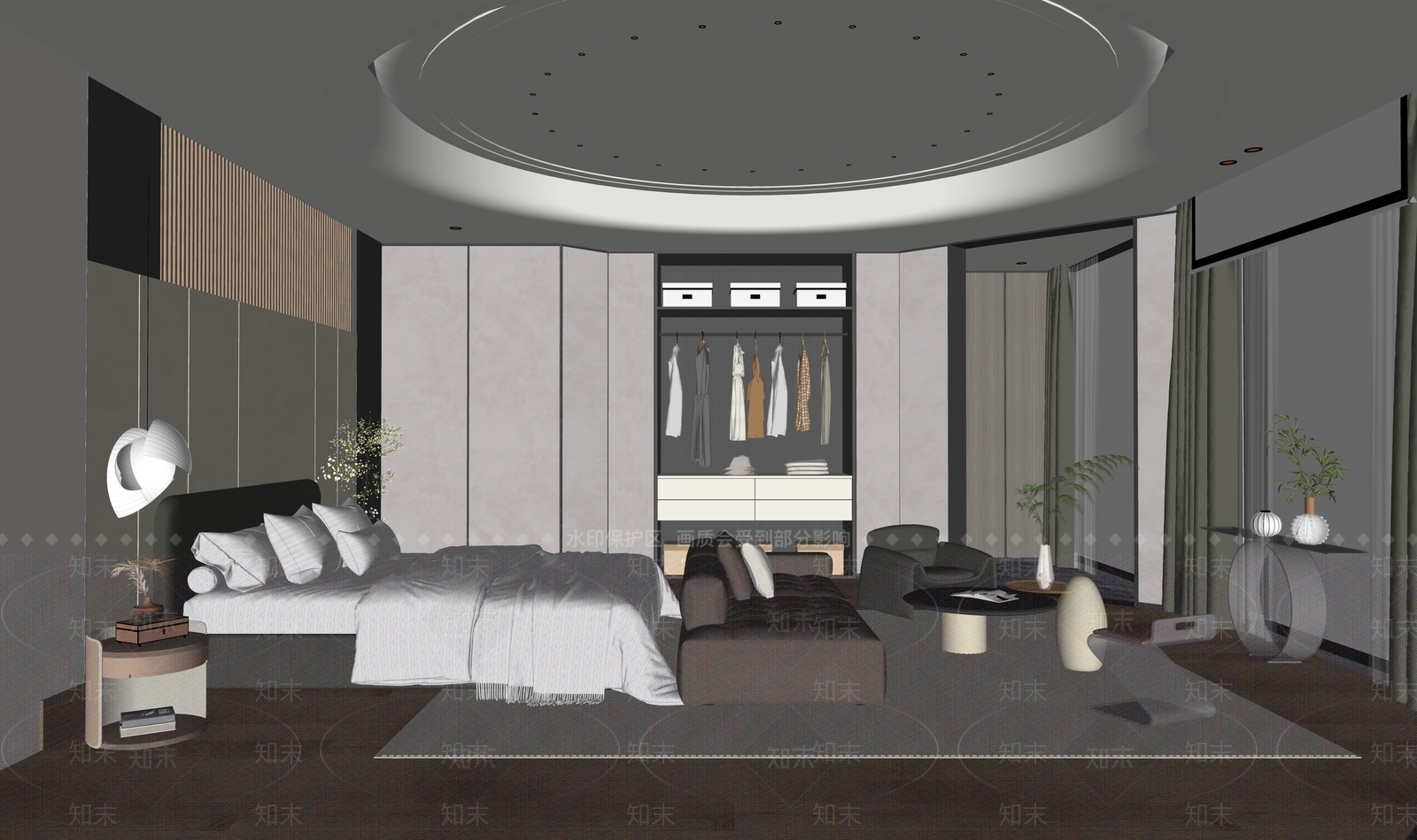 现代意式酒店客房SU模型下载【ID:1176539178】