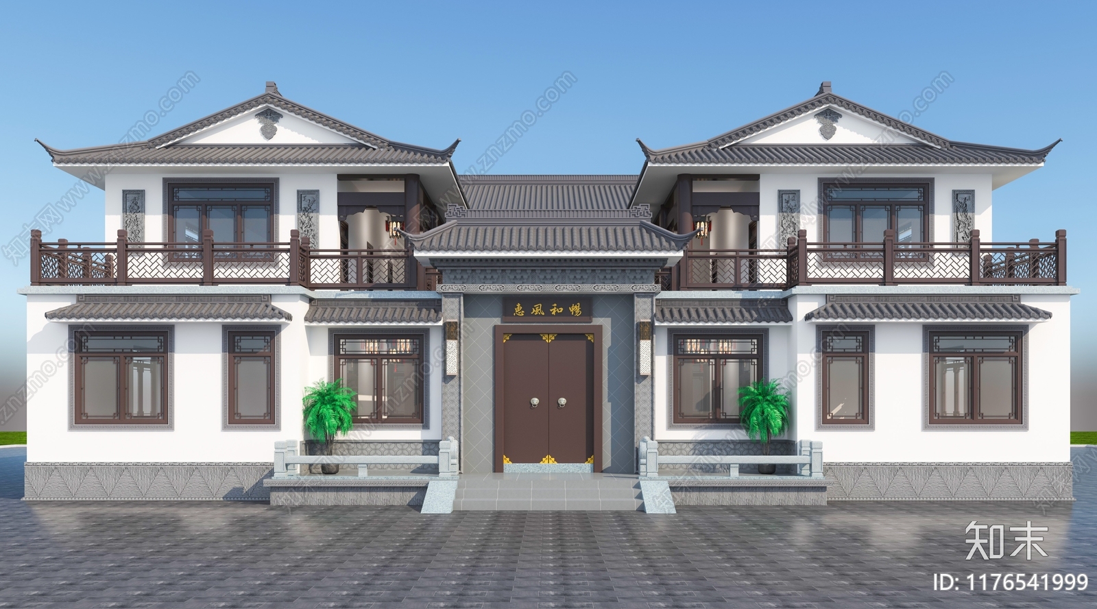 中式新中式四合院3D模型下载【ID:1176541999】