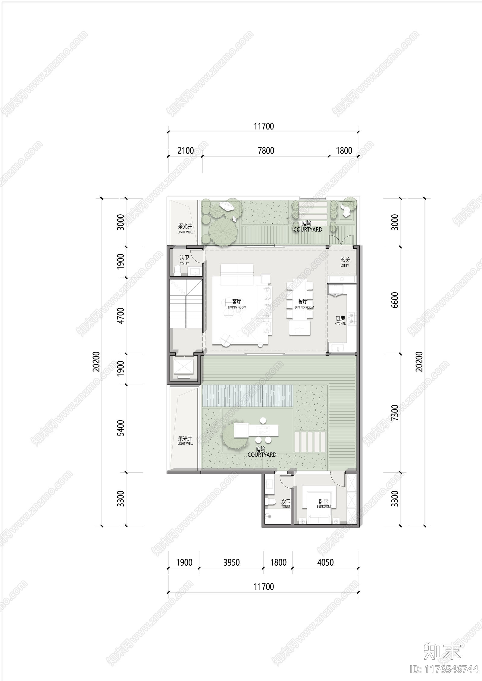 简约建筑彩平图下载【ID:1176546744】