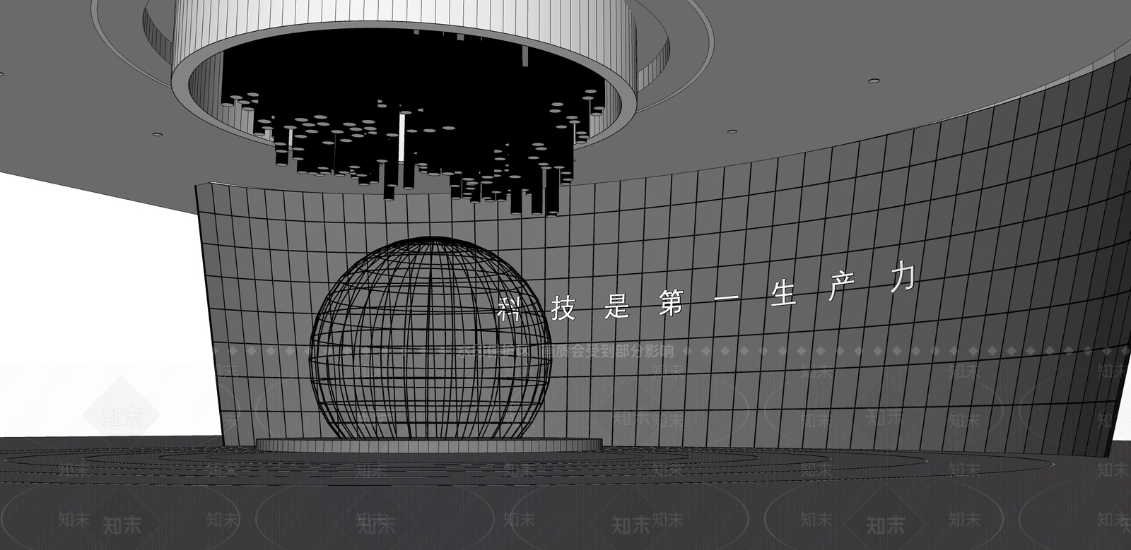 现代科技展厅SU模型下载【ID:1176548599】