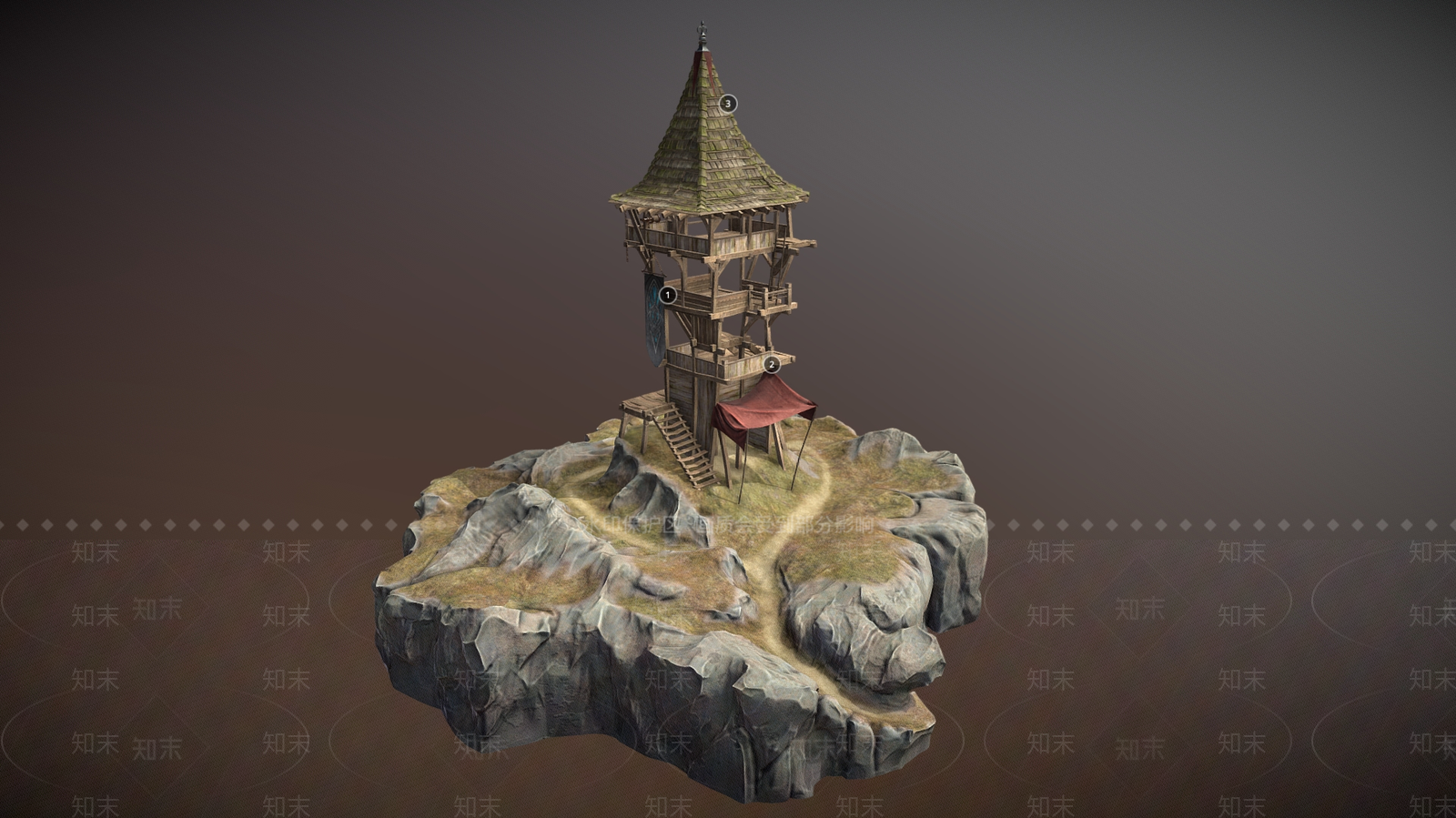 中式美式艺术风格建筑3D模型下载【ID:1176551815】