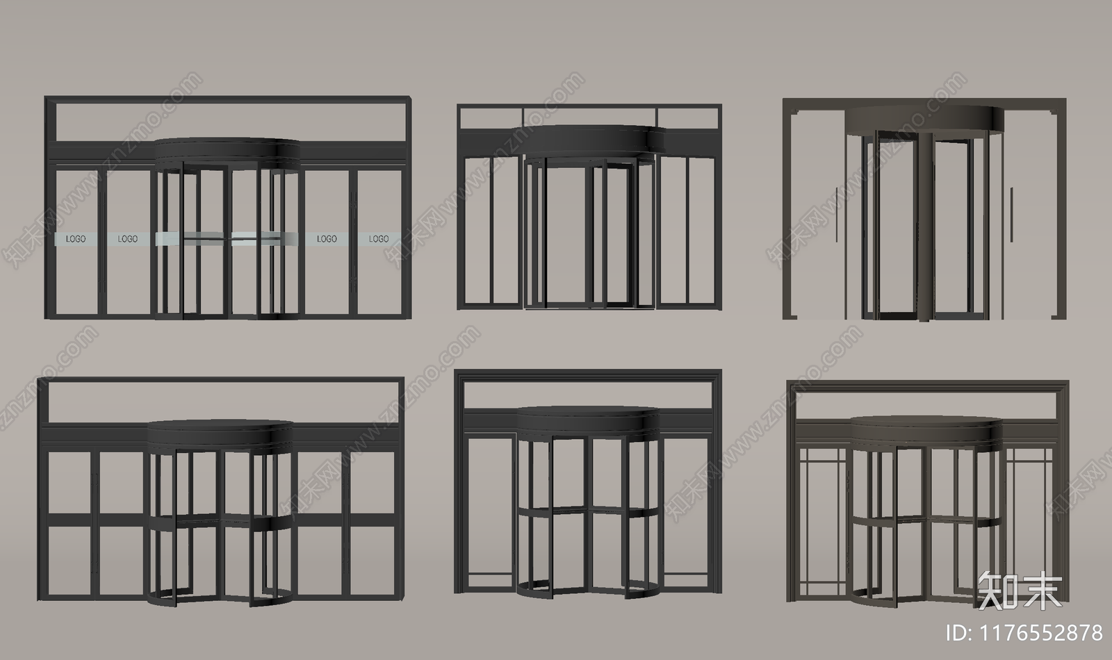 现代旋转门SU模型下载【ID:1176552878】