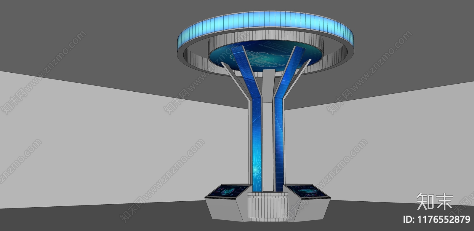 现代科技展厅SU模型下载【ID:1176552879】