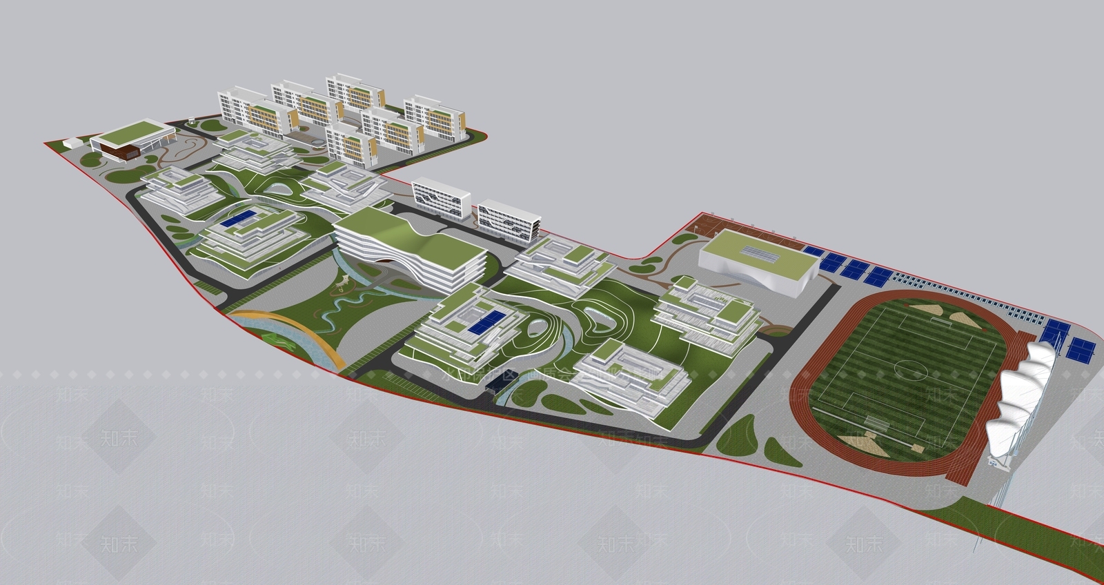 现代学校建筑SU模型下载【ID:1176559259】