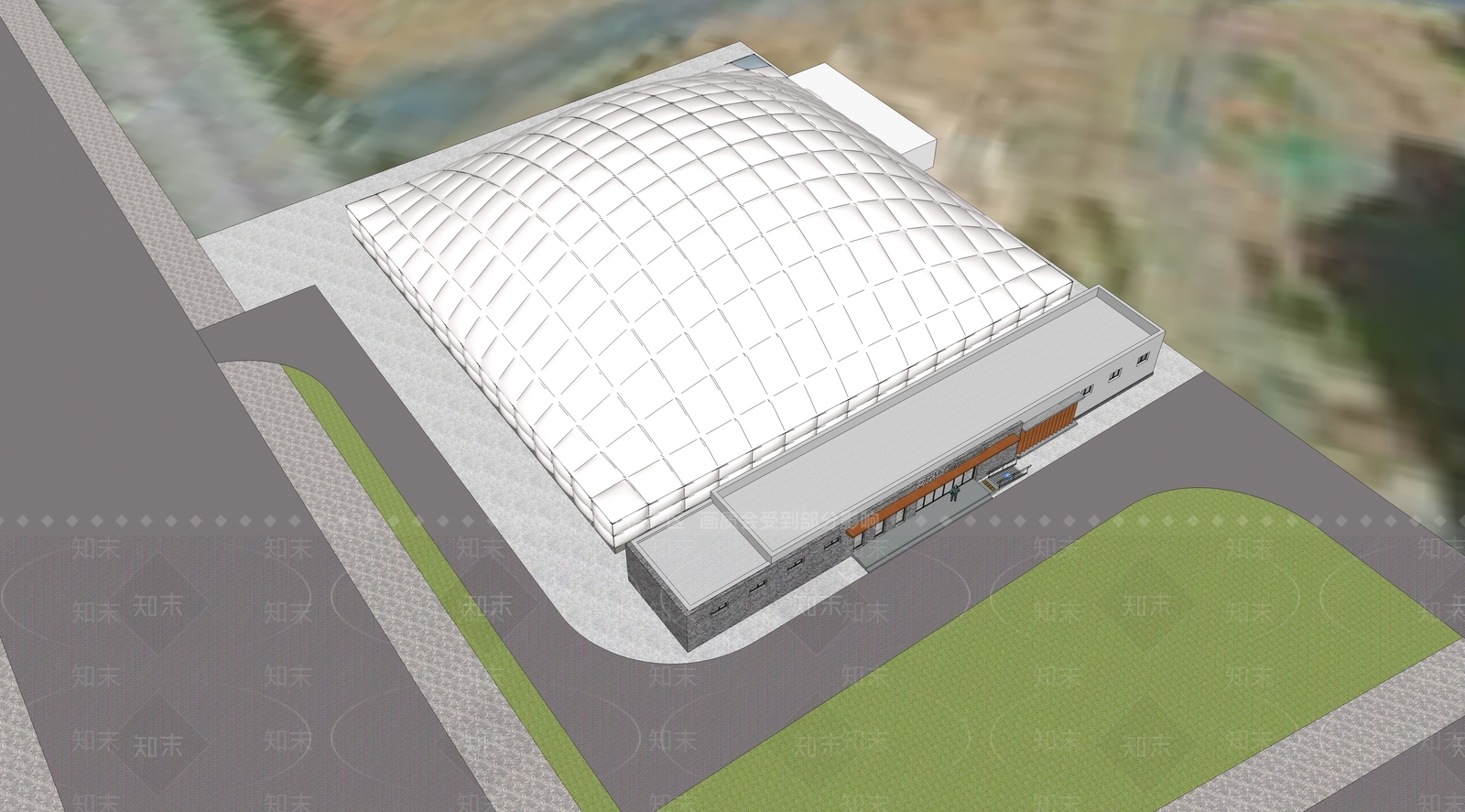 现代体育建筑SU模型下载【ID:1176636975】