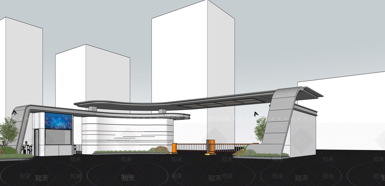 极简其他公共空间SU模型下载【ID:1176561396】