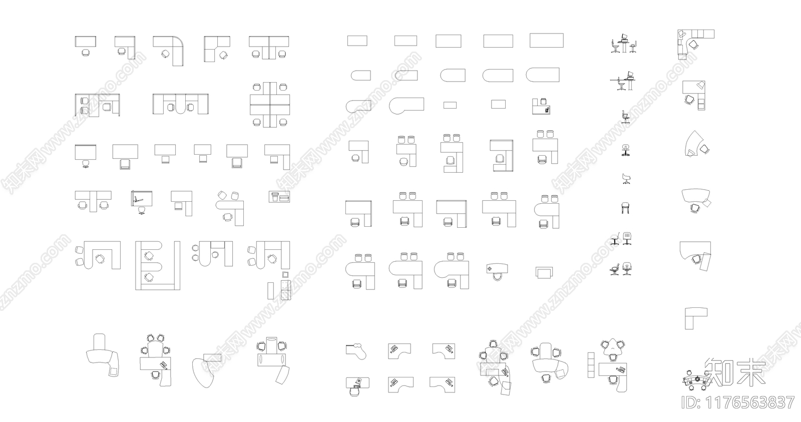 现代综合家具图库cad施工图下载【ID:1176563837】