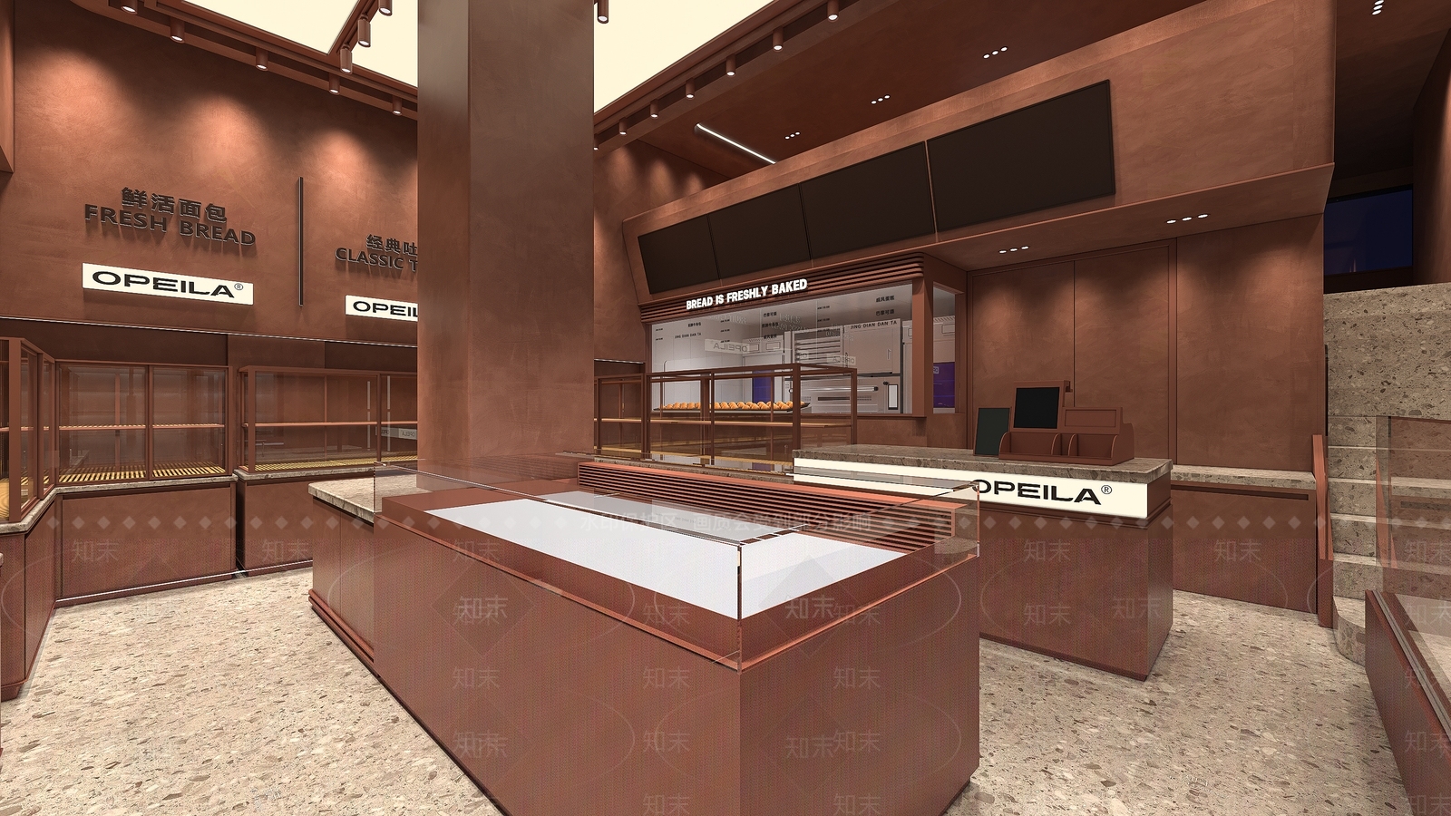 现代侘寂甜品面包店3D模型下载【ID:1176565315】
