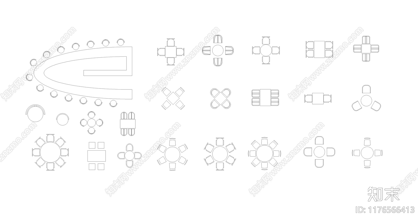 现代综合家具图库cad施工图下载【ID:1176566413】