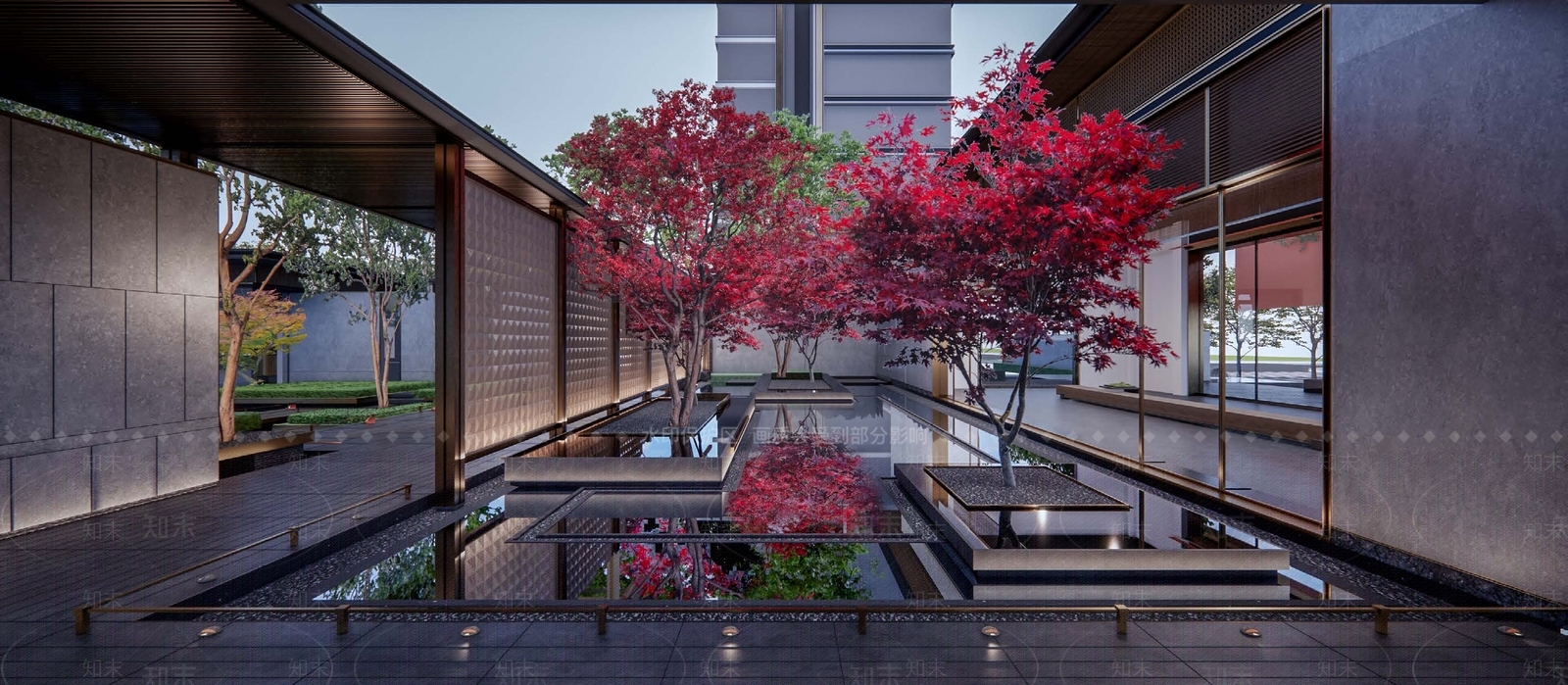 简约禅意小区景观SU模型下载【ID:1176573443】