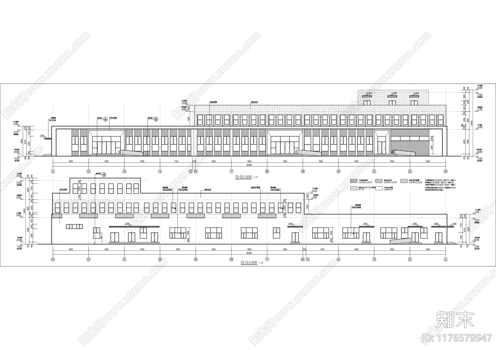 现代办公楼建筑cad施工图下载【ID:1176579947】