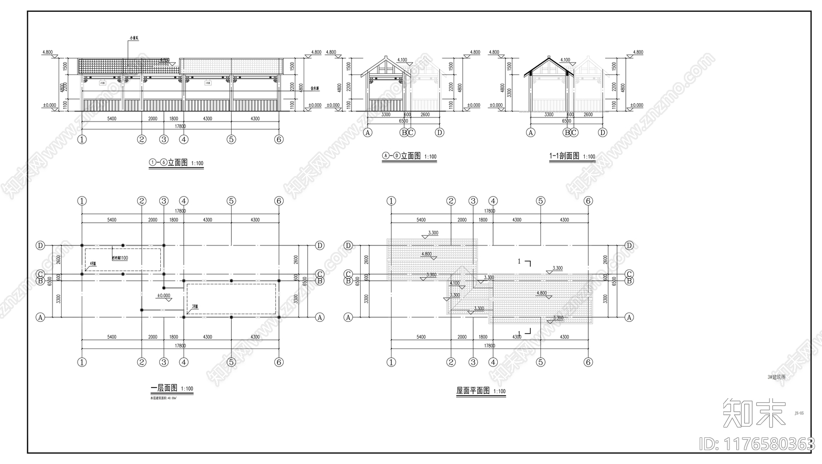 中式其他建筑施工图下载【ID:1176580363】