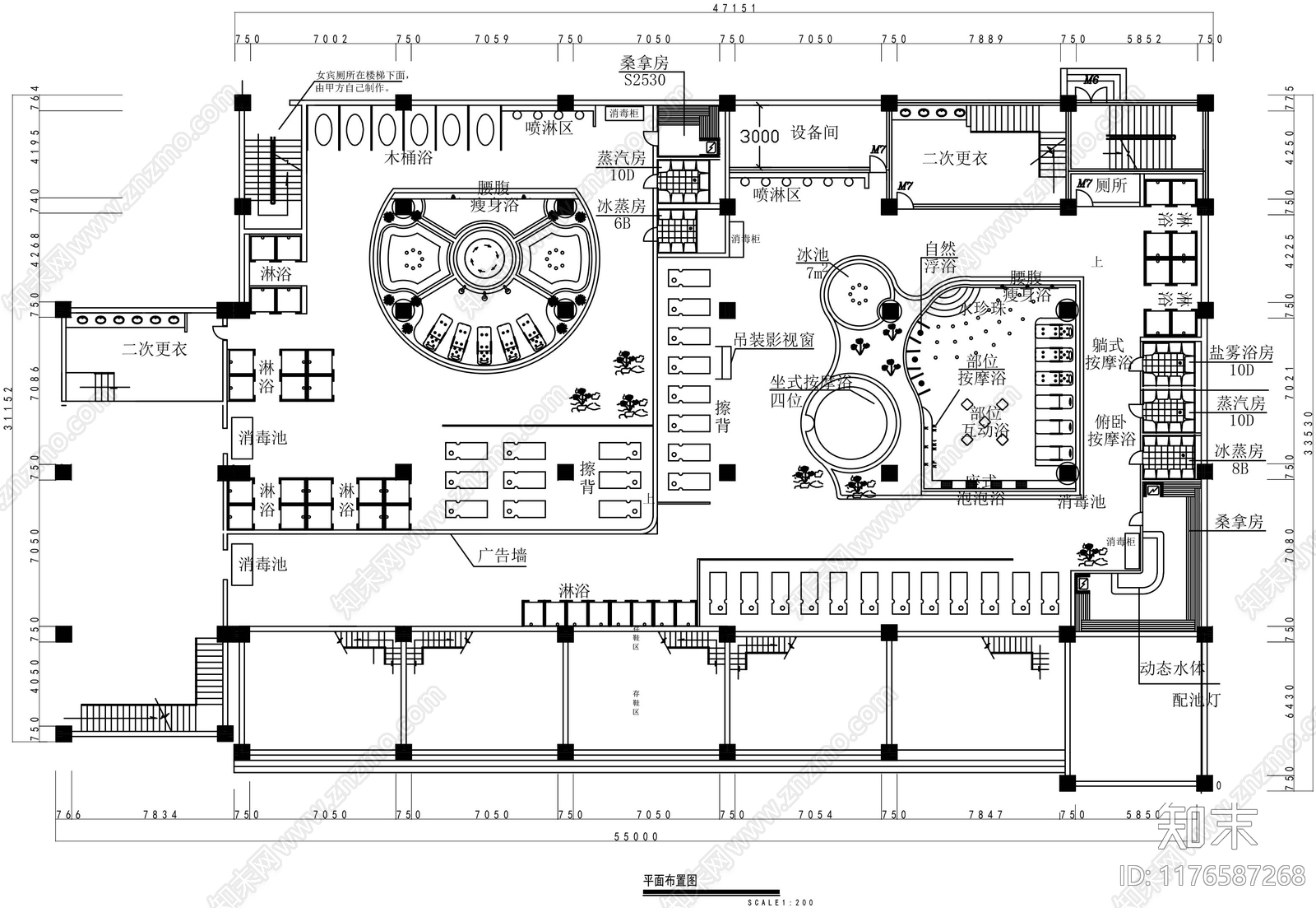 现代会所cad施工图下载【ID:1176587268】